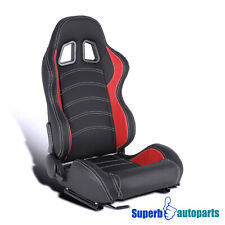 Right Side Rh Blackred White Stitching Pvc Leather Sports Racing Seatsliders