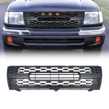 Front Bumper Grille Mesh Grill With Amber Light For 97-00 Toyota Tacoma Black