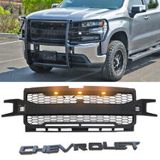 Grill For 2019 2020 Chevrolet Silverado 1500 Front Upper Grille Hood Wled Light