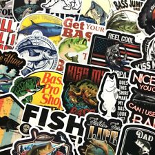 50pcs Fishing Outdoors Themedwaterproof Sticker Pack Bass Fish Stickers Set