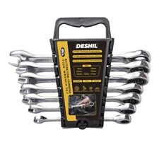 L 7-piece Ratcheting Combination Wrench Set With Storage Rack...