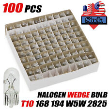 100 Pack 194 Halogen Signal Wedge Bulb T10 3w3 168 White Light Turn Lamp Marker