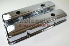 Small Block Chevy 350 Chrome Short Steel Valve Cover W Oil Cap Hole283305327400