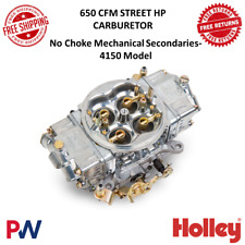 Holley 950 Cfm Street Hp Carburetor No Choke Mechanical Secondaries Shiny Finish