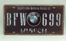 License Plate With Bmw Logo Embossed Black