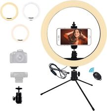 12 Led Ring Light With Desktop Stand Phone Holder Live Stream Selfie Makeup Us